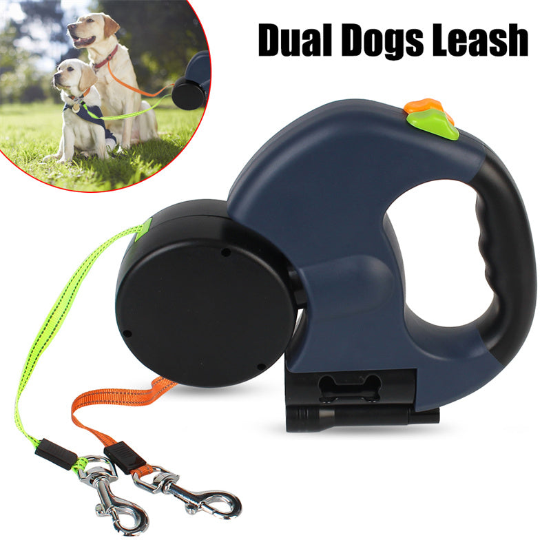 Retractable dual Dog Leash For Small Dogs