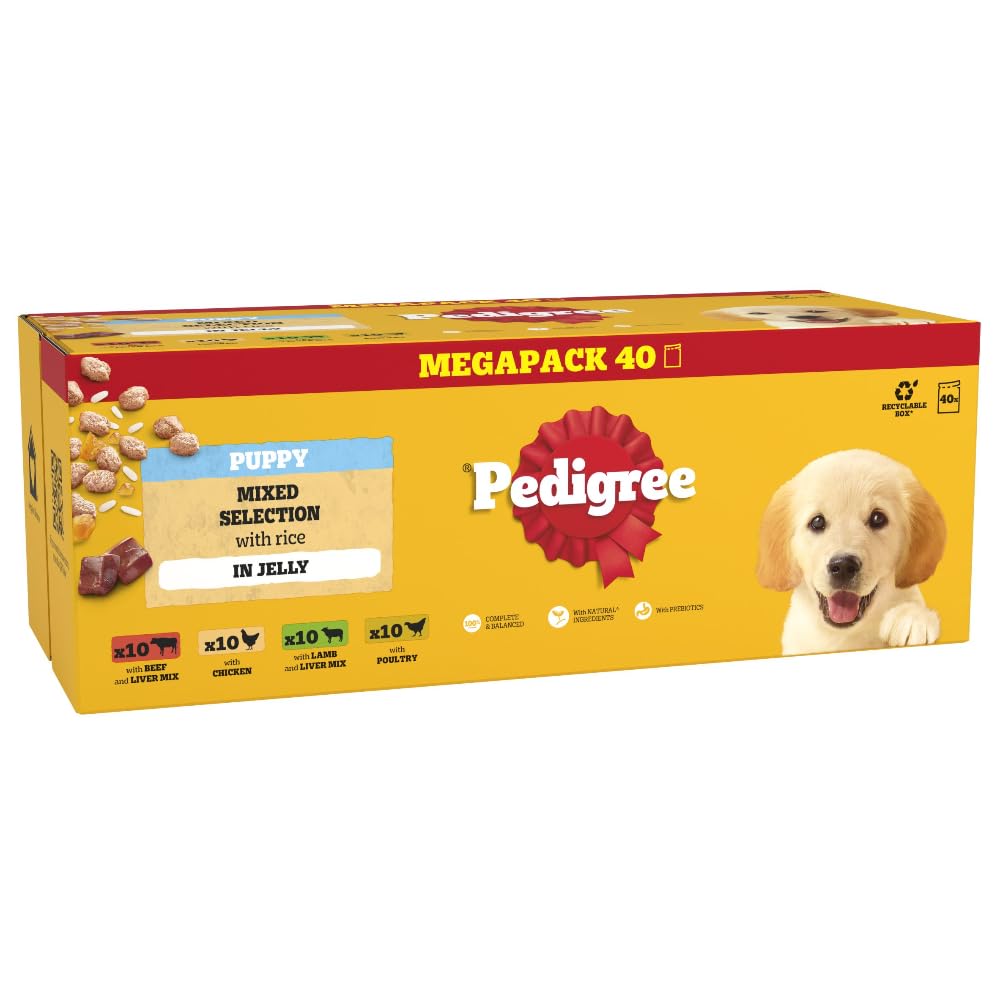 Pedigree Adult Dog Wet Food Pouch Mixed Selection in Gravy, 40x100g