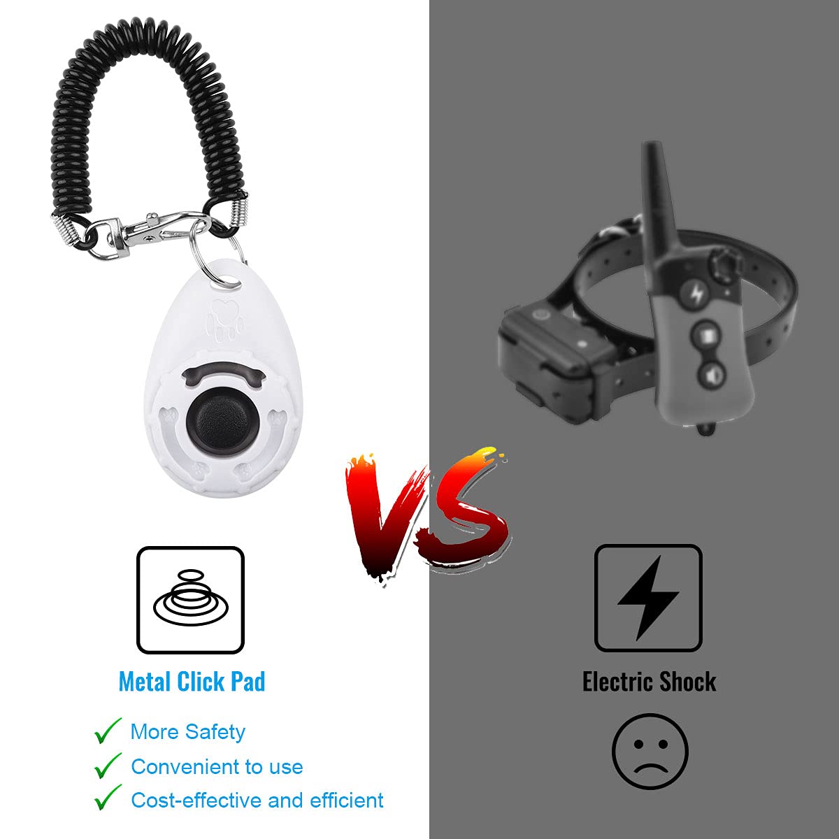 Diyife Dog Clicker, [2 PCS,Black&Green] Pet Training Clicker with Wrist Strap for Dog Cat Horse