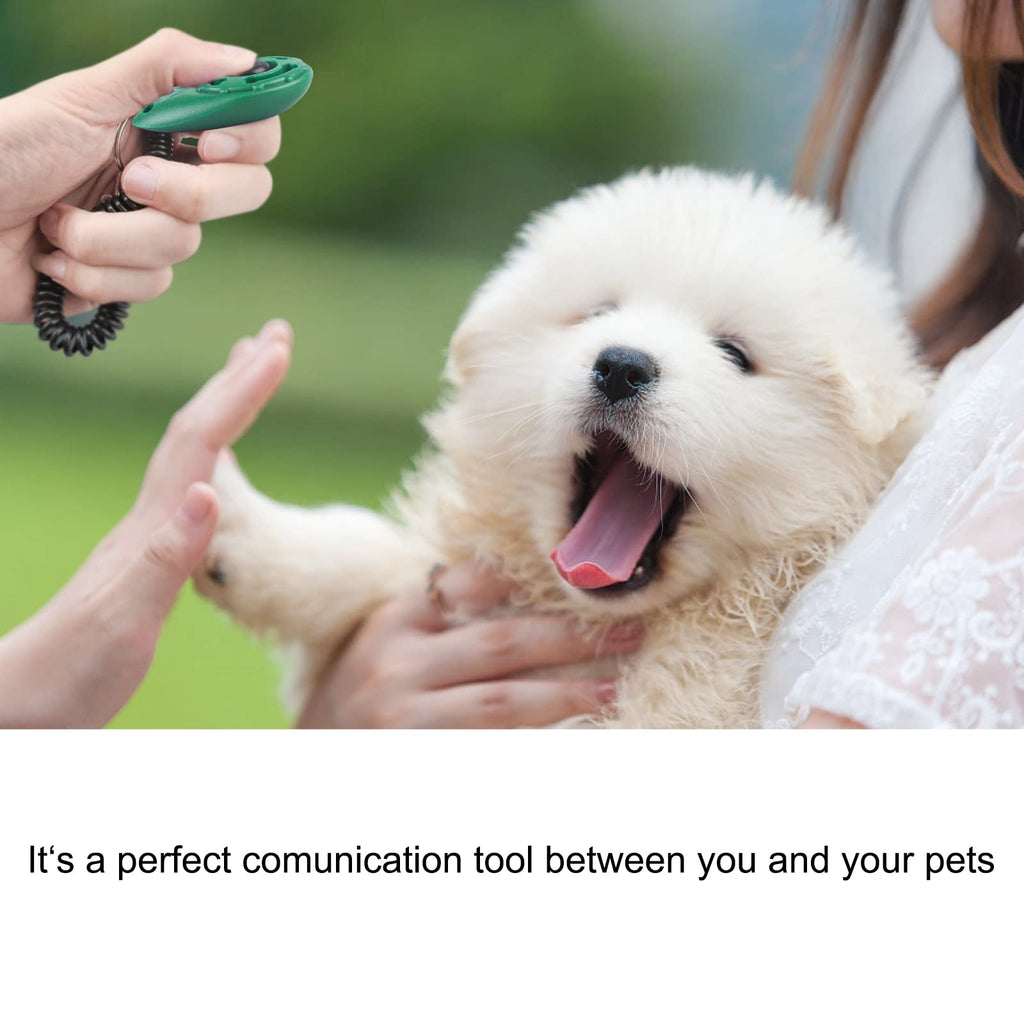 Diyife Dog Clicker, [2 PCS,Black&Green] Pet Training Clicker with Wrist Strap for Dog Cat Horse