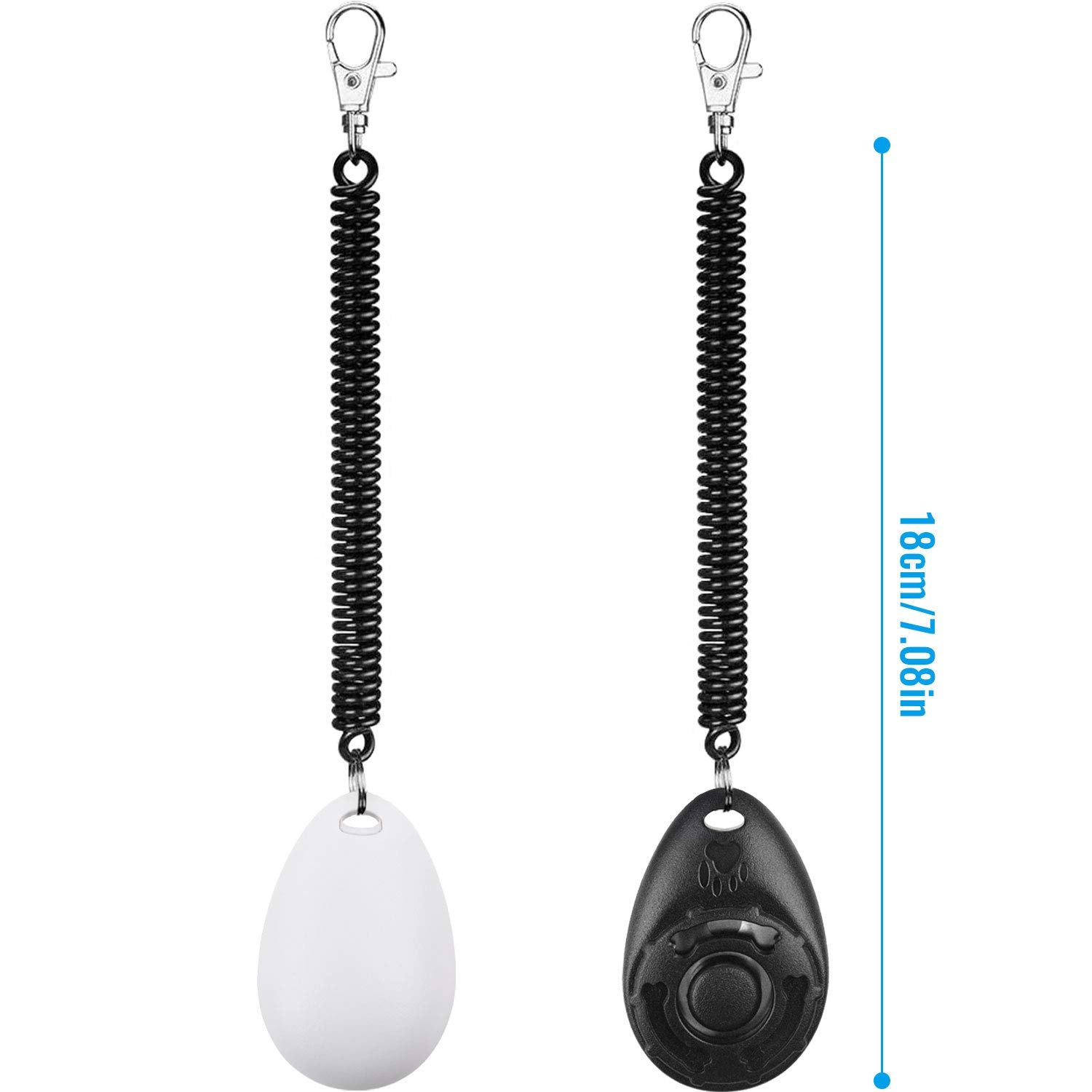 Diyife Dog Clicker, [2 PCS,Black&Green] Pet Training Clicker with Wrist Strap for Dog Cat Horse