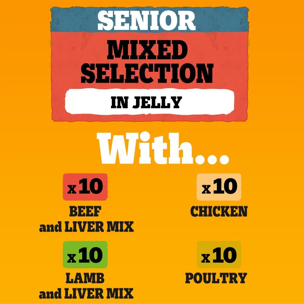 Pedigree Adult Dog Wet Food Pouch Mixed Selection in Gravy, 40x100g