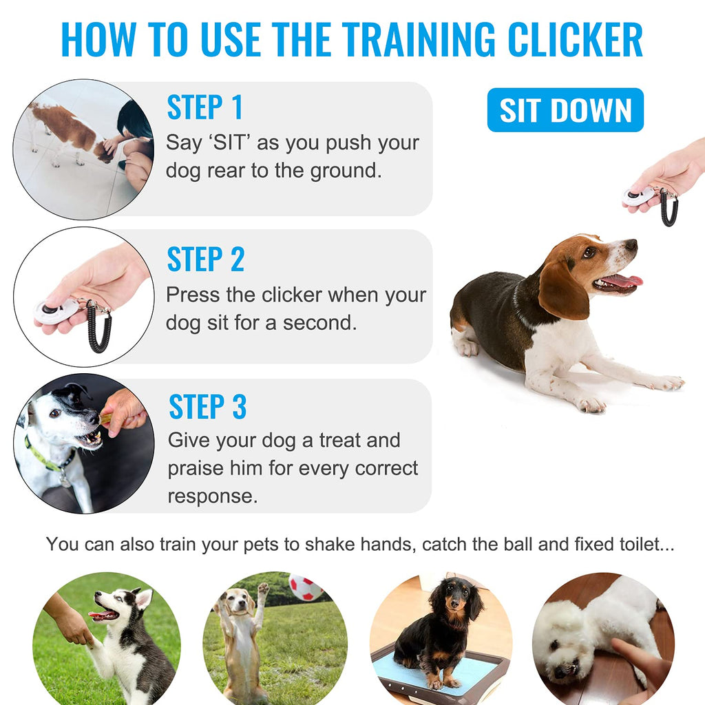 Diyife Dog Clicker, [2 PCS,Black&Green] Pet Training Clicker with Wrist Strap for Dog Cat Horse