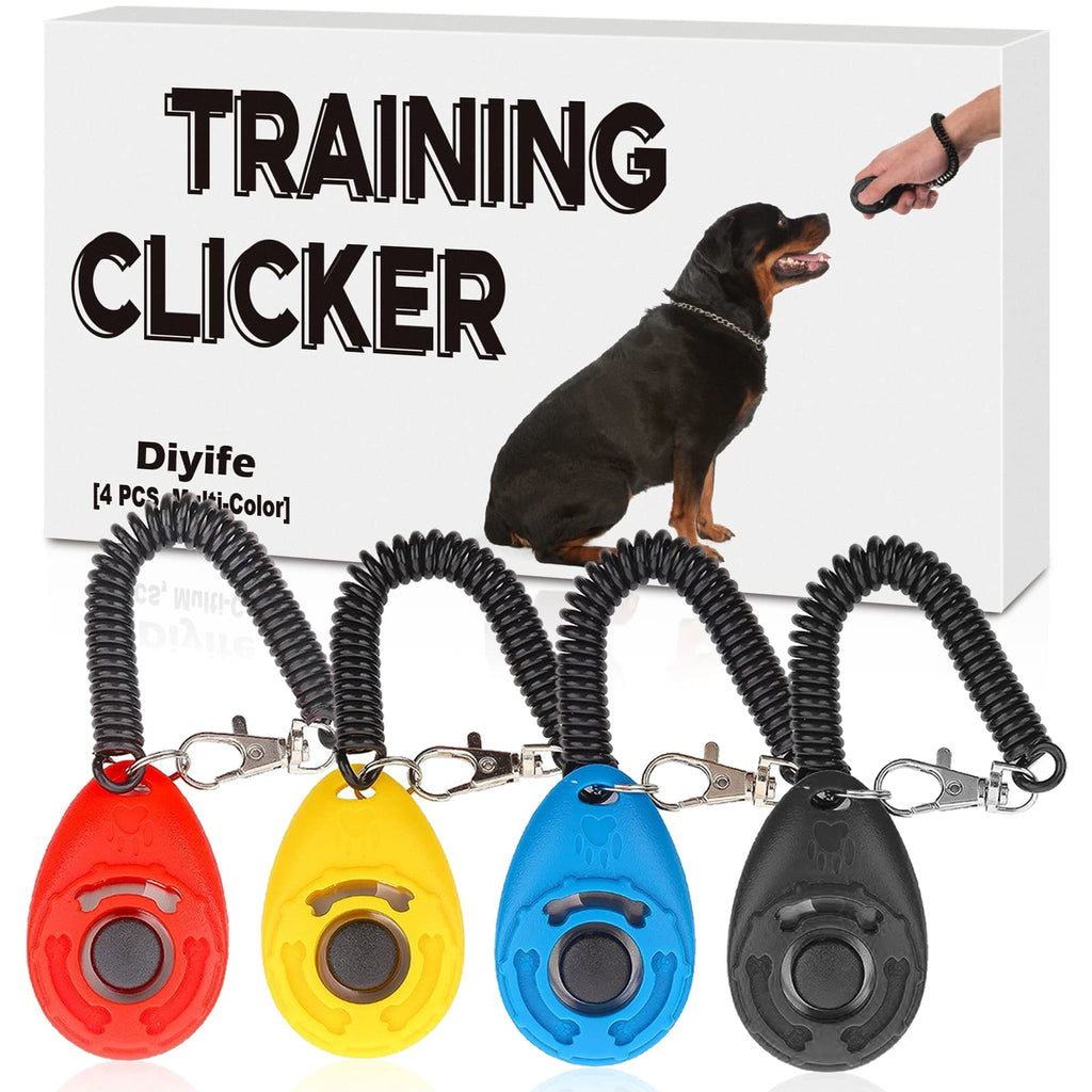 Diyife Dog Clicker, [2 PCS,Black&Green] Pet Training Clicker with Wrist Strap for Dog Cat Horse