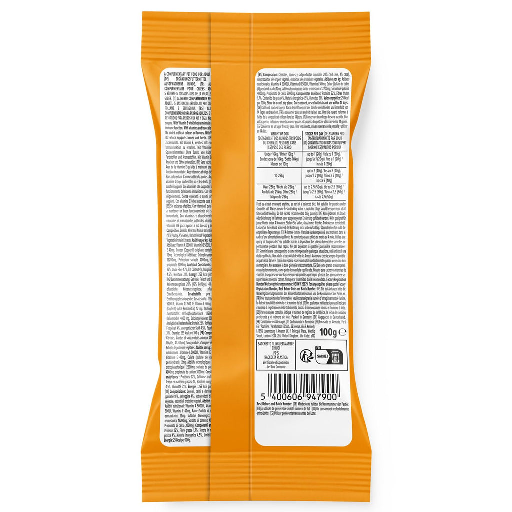 by Amazon Dog Treats - Flat Strips with Chicken, 200g