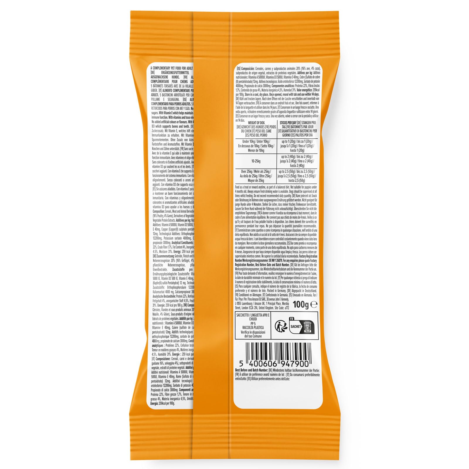 by Amazon Dog Treats - Flat Strips with Chicken, 200g