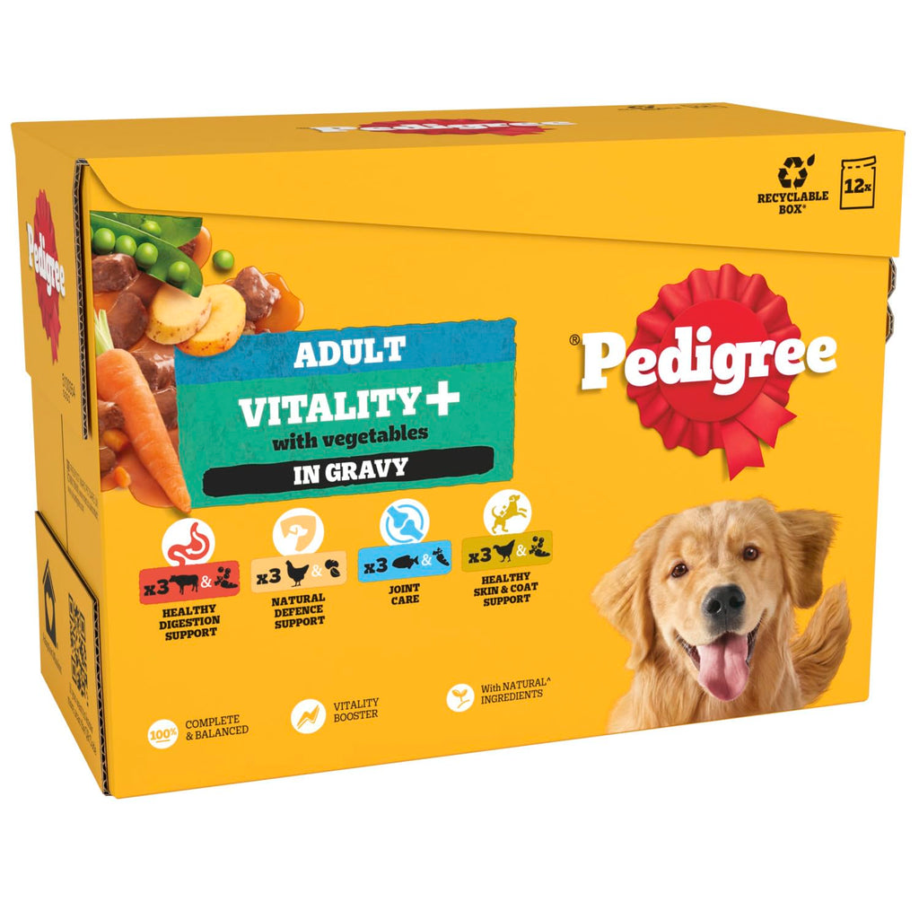 Pedigree Adult Dog Wet Food Pouch Mixed Selection in Gravy, 40x100g