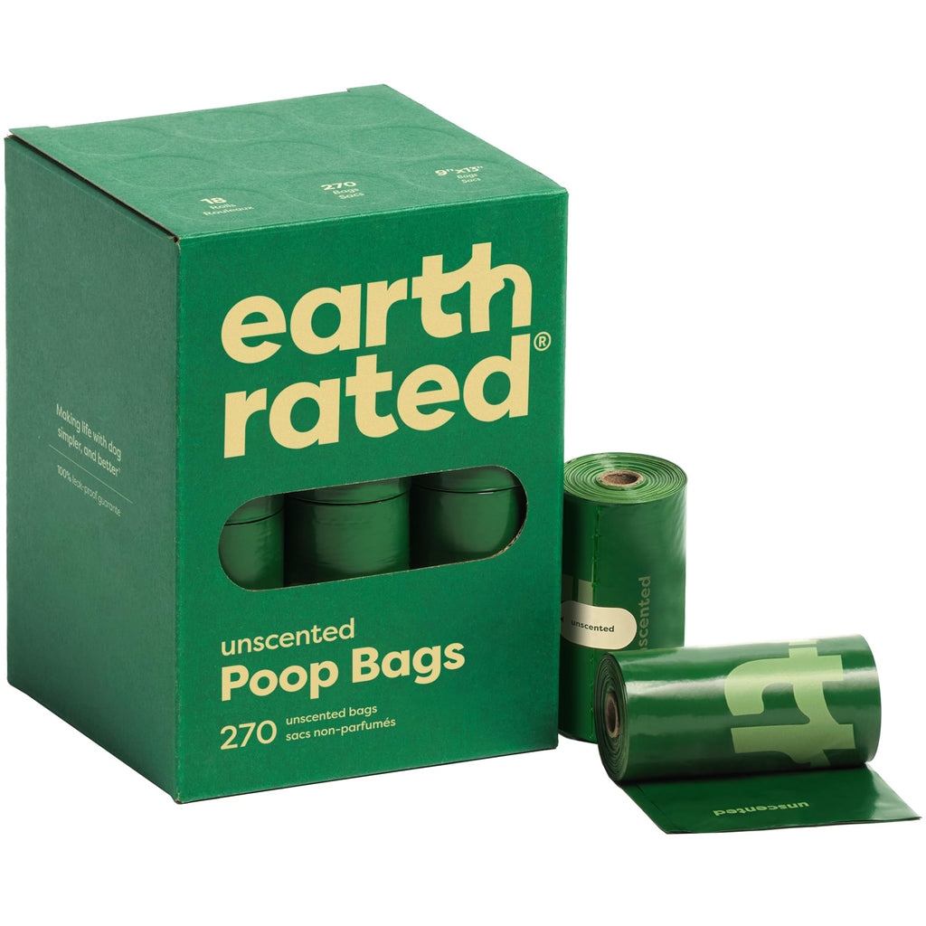 Earth Rated Dog Poo Bags, Guaranteed Leak Proof and Extra Thick Waste Bag Refill Rolls For Dogs, Lavender Scented, 270 Count
