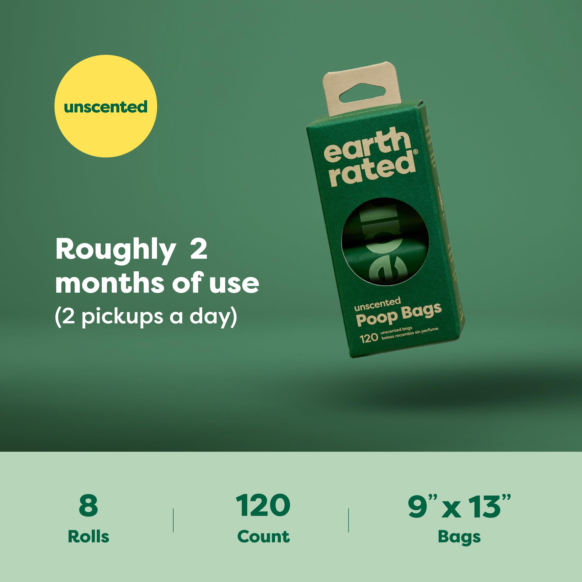 Earth Rated Dog Poo Bags, Guaranteed Leak Proof and Extra Thick Waste Bag Refill Rolls For Dogs, Lavender Scented, 270 Count