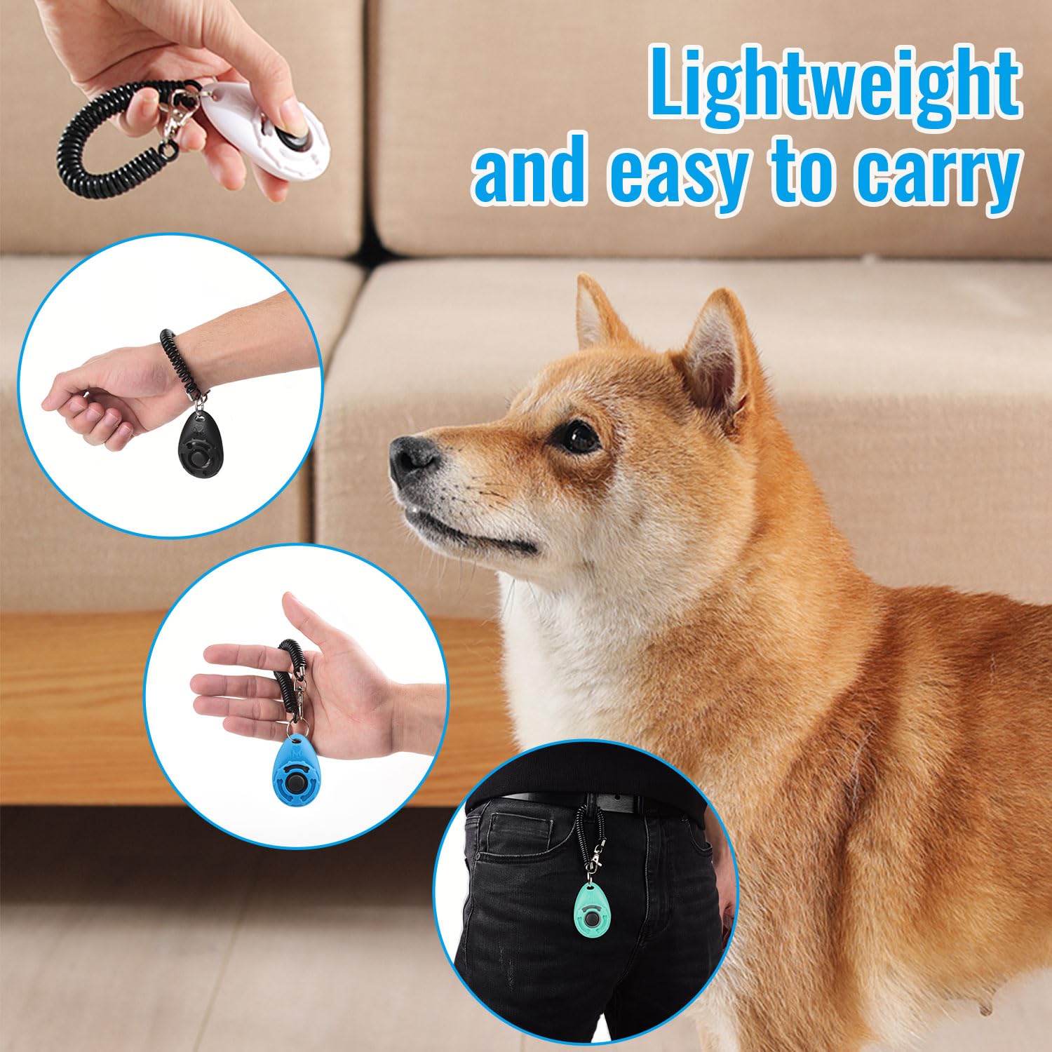 Diyife Dog Clicker, [2 PCS,Black&Green] Pet Training Clicker with Wrist Strap for Dog Cat Horse