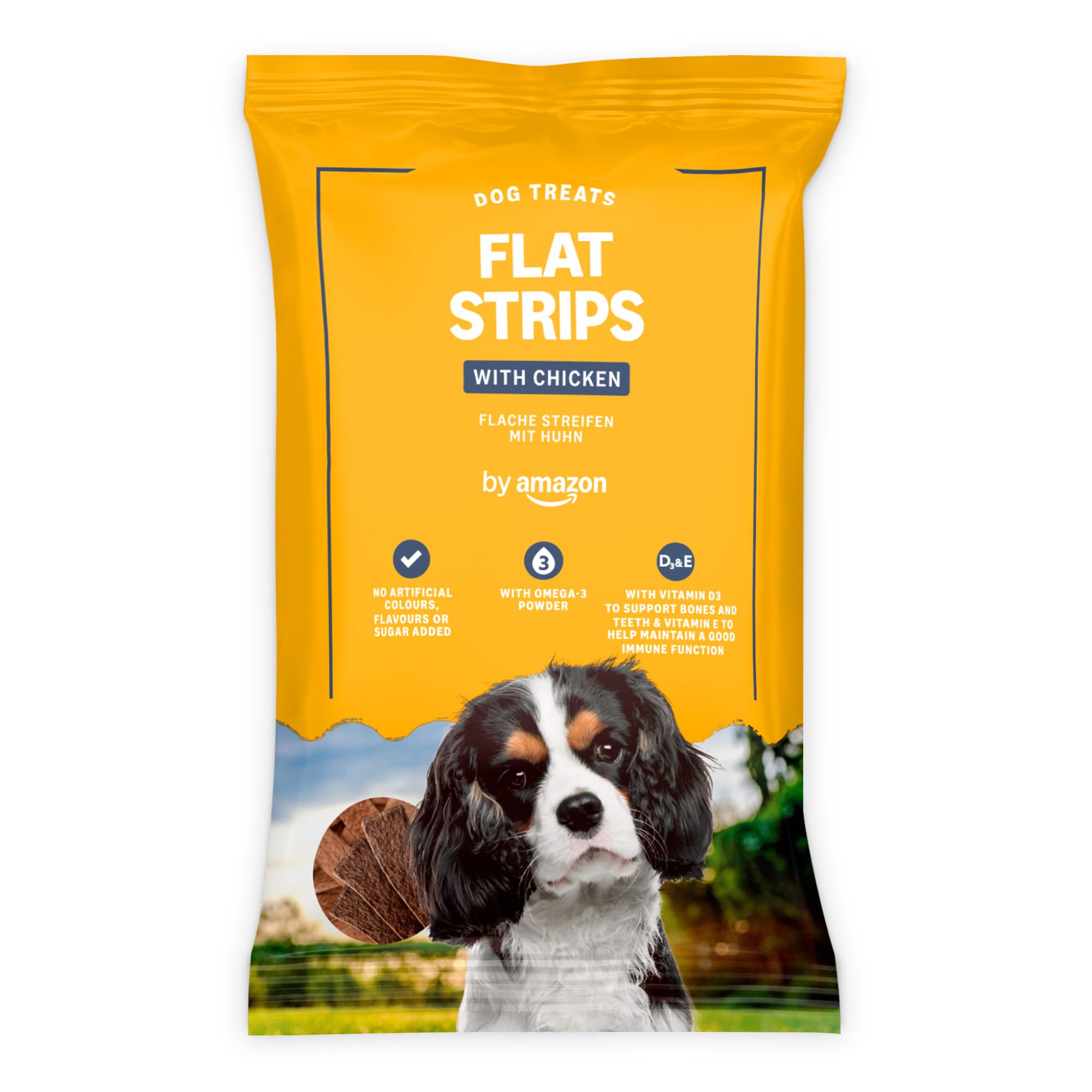by Amazon Dog Treats - Flat Strips with Chicken, 200g