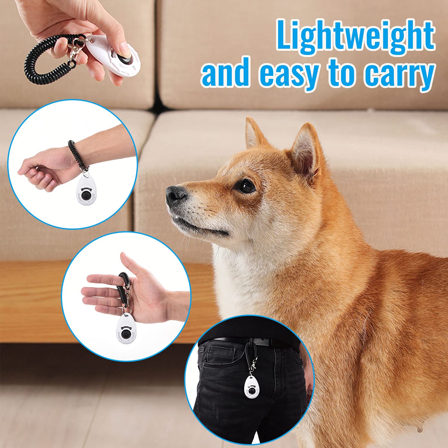 Diyife Dog Clicker, [2 PCS,Black&Green] Pet Training Clicker with Wrist Strap for Dog Cat Horse