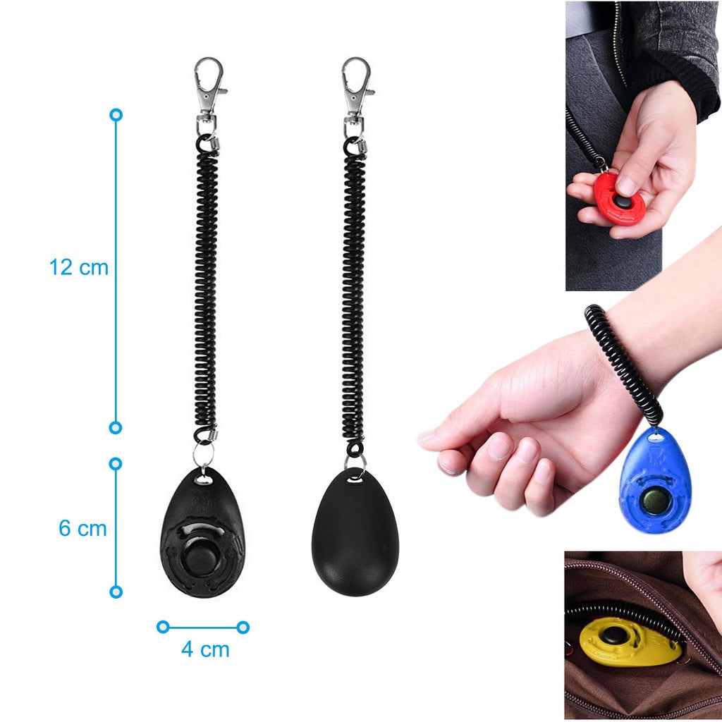 Diyife Dog Clicker, [2 PCS,Black&Green] Pet Training Clicker with Wrist Strap for Dog Cat Horse