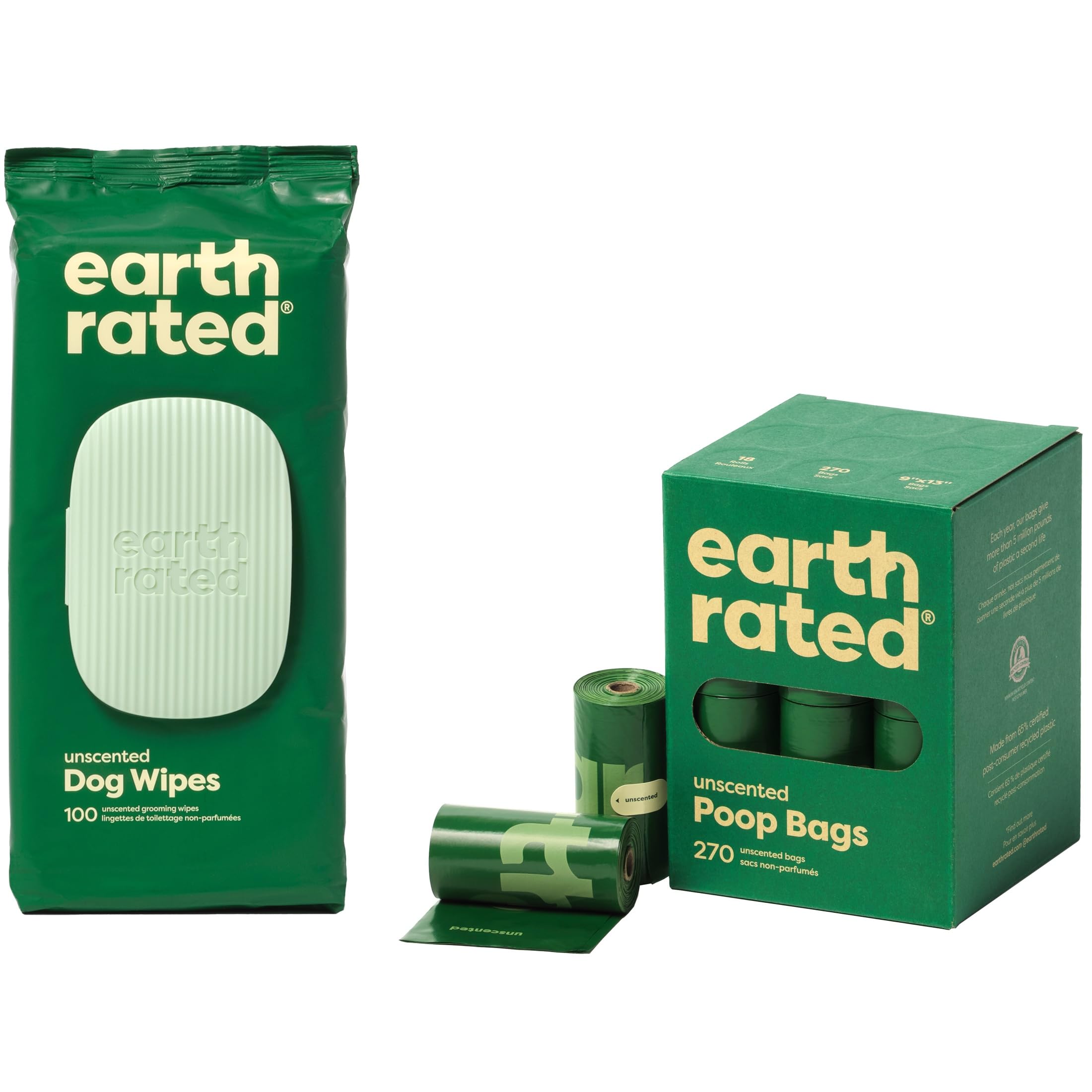 Earth Rated Dog Poo Bags, Guaranteed Leak Proof and Extra Thick Waste Bag Refill Rolls For Dogs, Lavender Scented, 270 Count