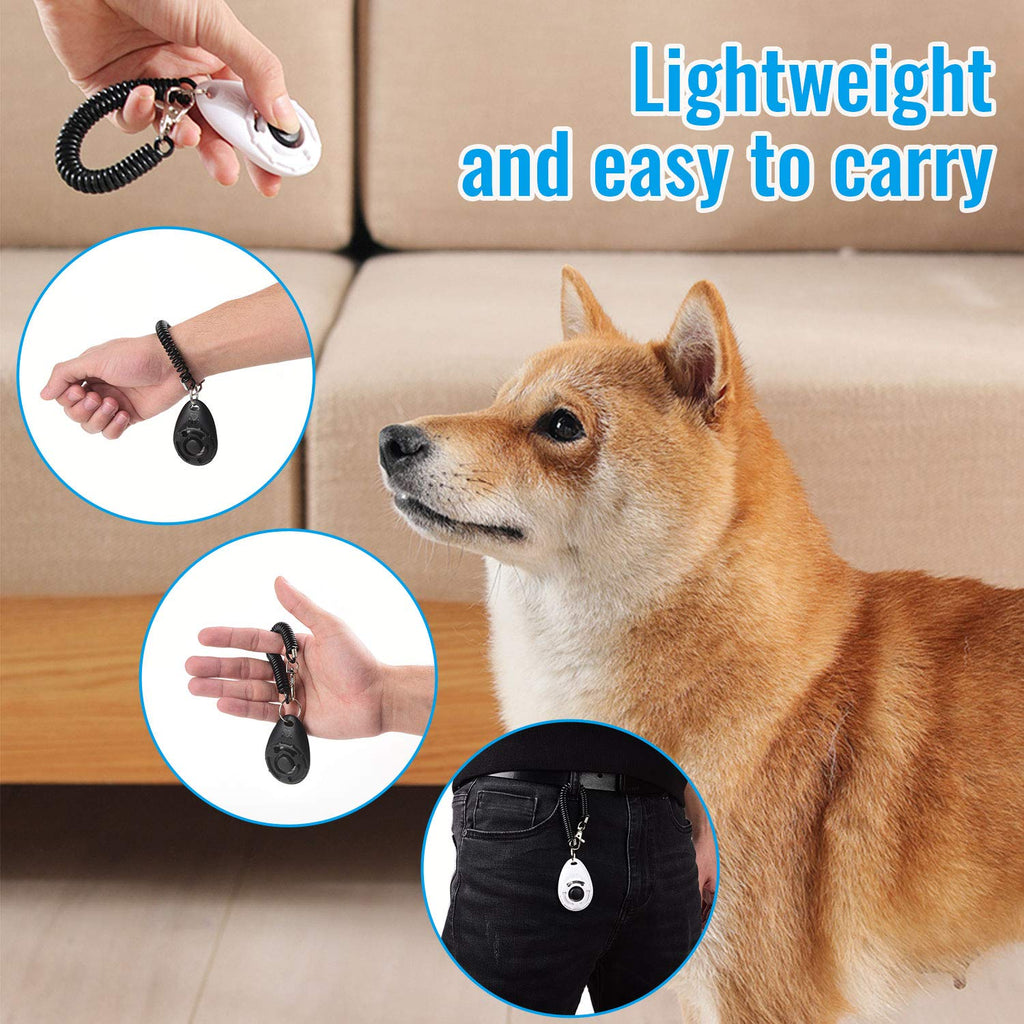 Diyife Dog Clicker, [2 PCS,Black&Green] Pet Training Clicker with Wrist Strap for Dog Cat Horse