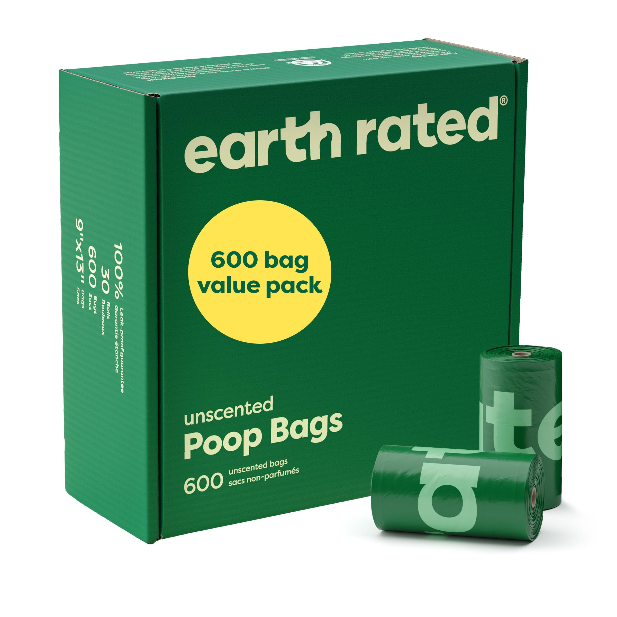 Earth Rated Dog Poo Bags, Guaranteed Leak Proof and Extra Thick Waste Bag Refill Rolls For Dogs, Lavender Scented, 270 Count