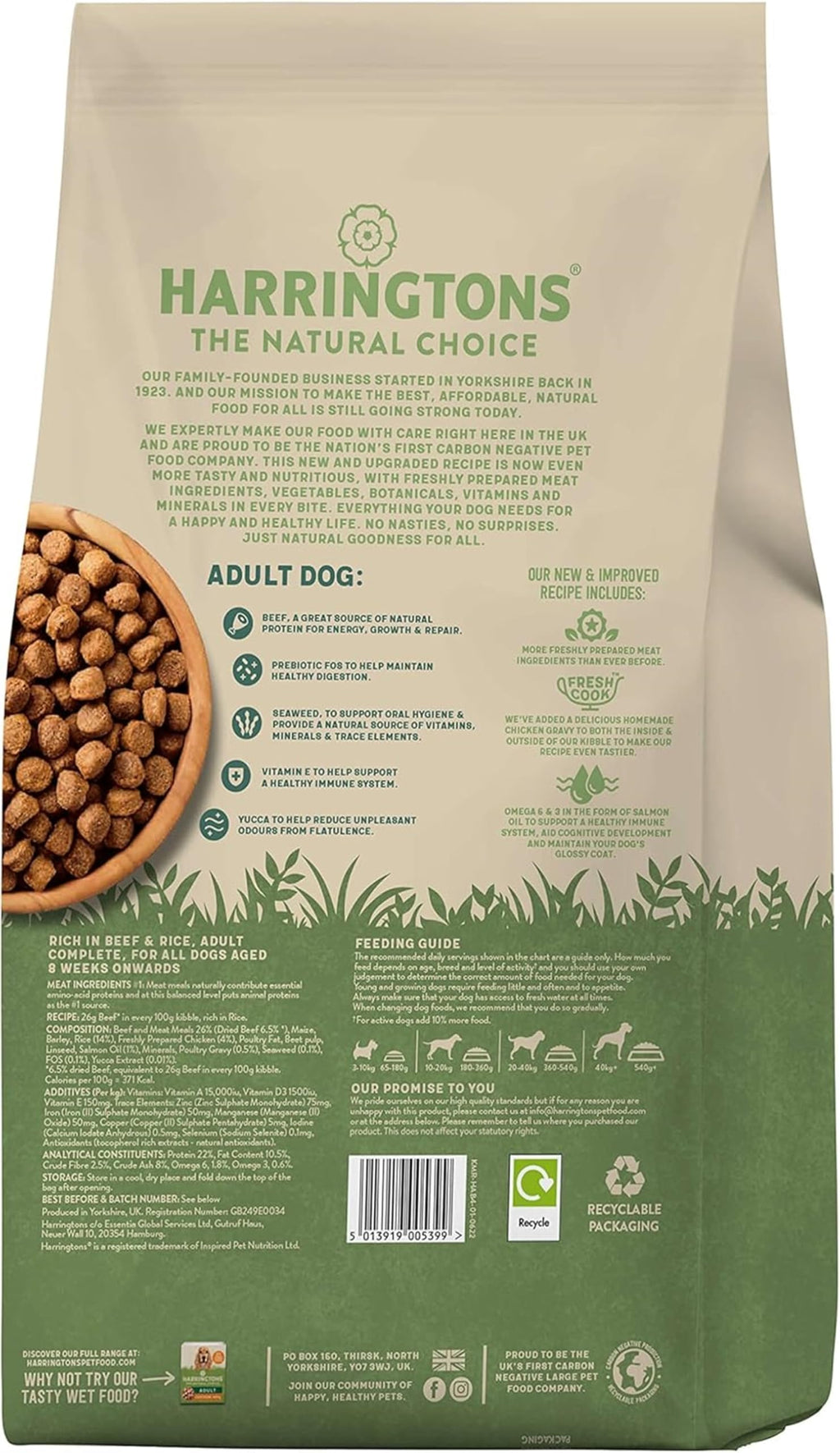 Harringtons Complete Dry Adult Dog Food Lamb & Rice 15kg - Made with All Natural Ingredients