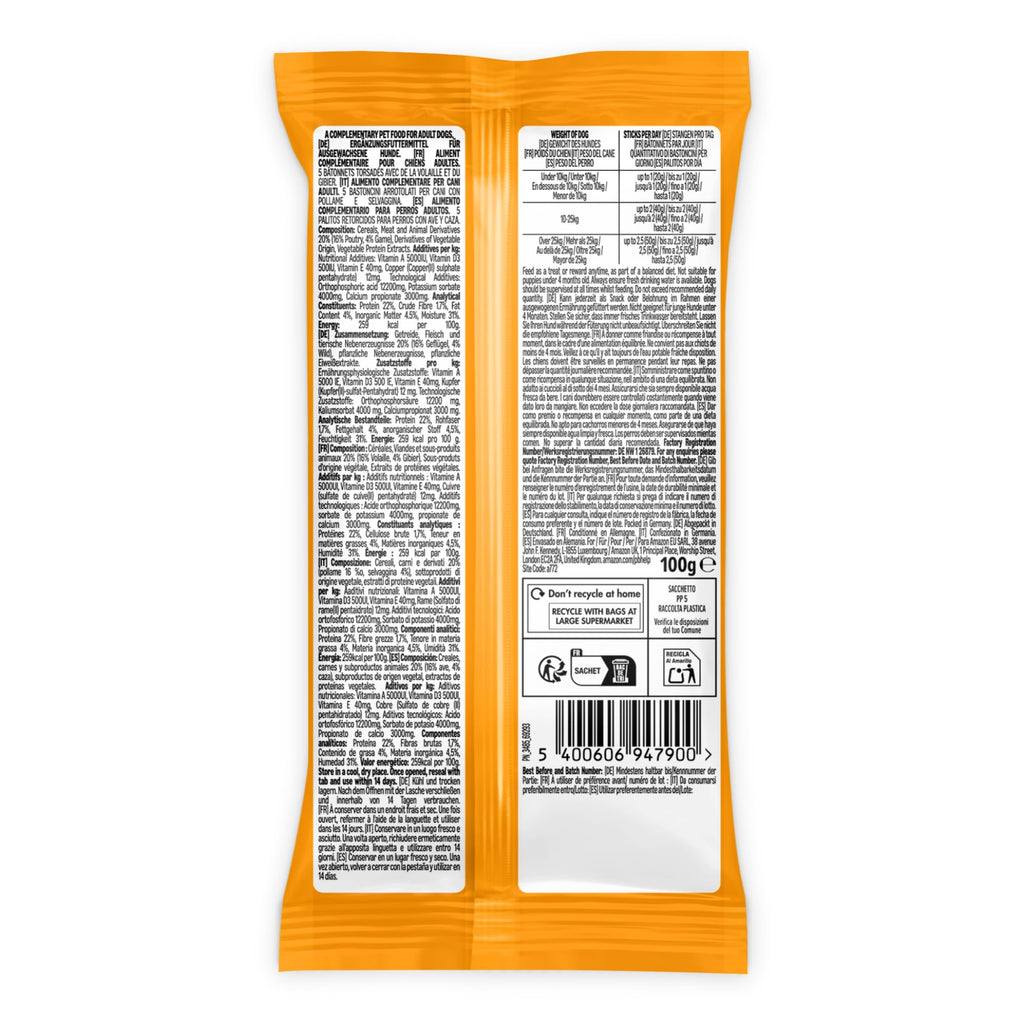 by Amazon Dog Treats - Flat Strips with Chicken, 200g