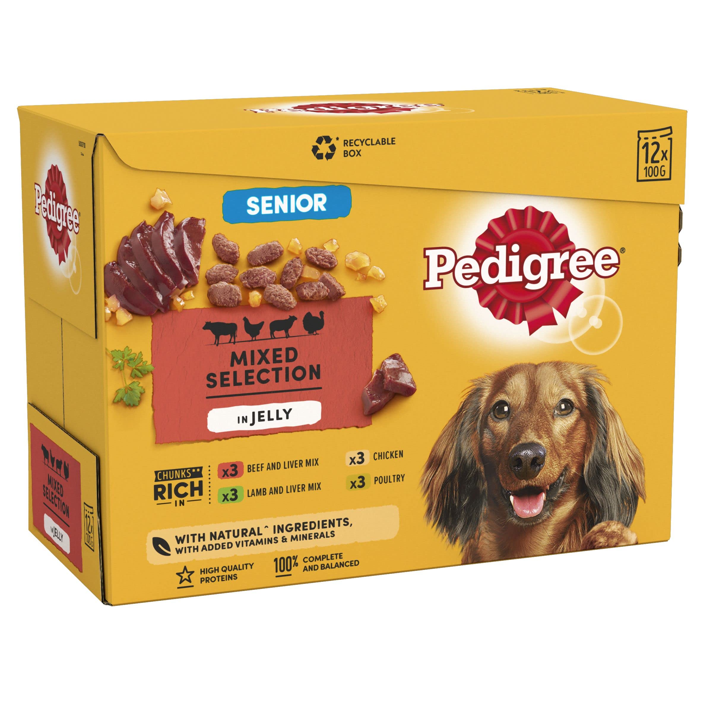 Pedigree Adult Dog Wet Food Pouch Mixed Selection in Gravy, 40x100g