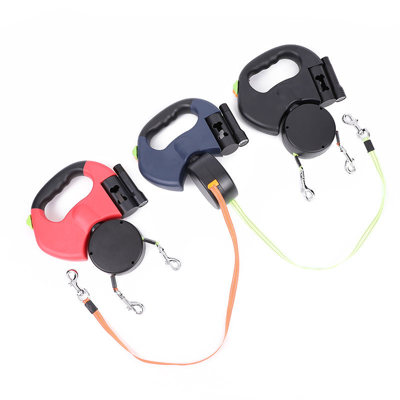 Retractable dual Dog Leash For Small Dogs